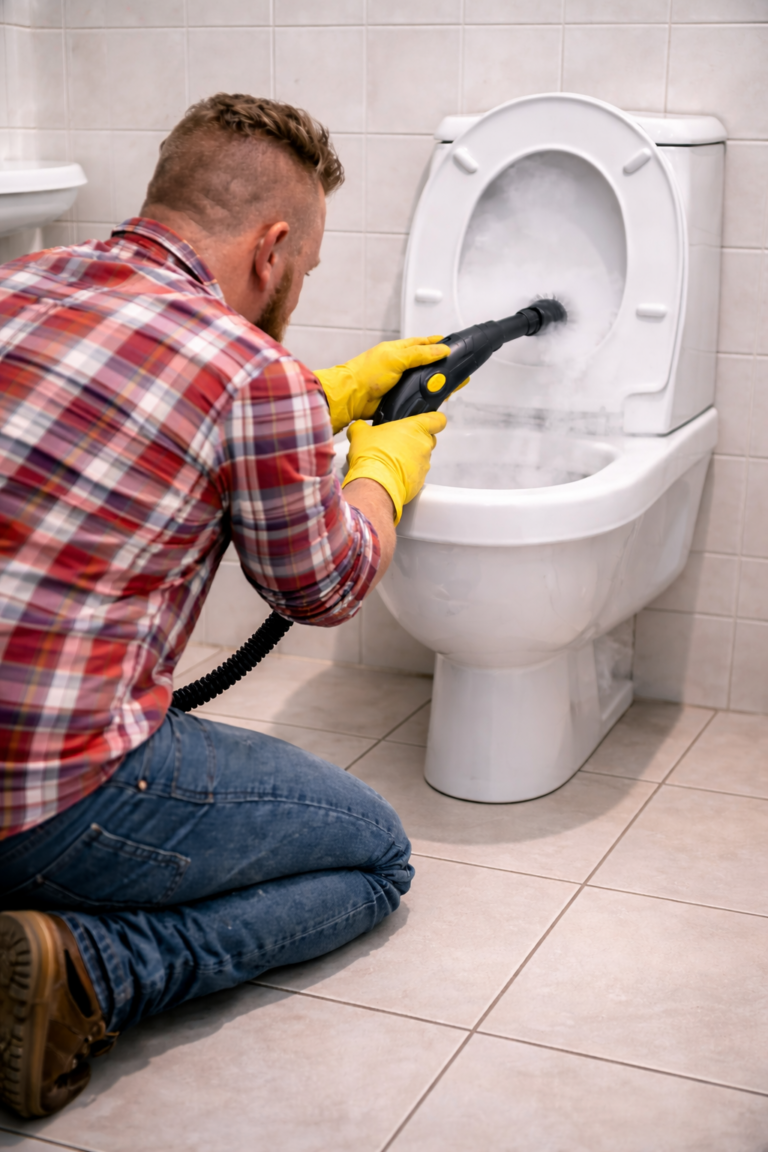 WC Reinigung mit Dampfreiniger Haushaltshilfe Rostock